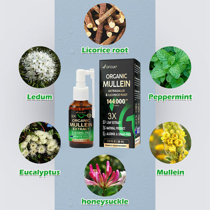 💖✨GFOUK®3X Concentrated Mullein Lung Cleanse Spray —Difficulty coughing up phlegm, shortness of breath, excessive mucus, bronchitis, and lung infections